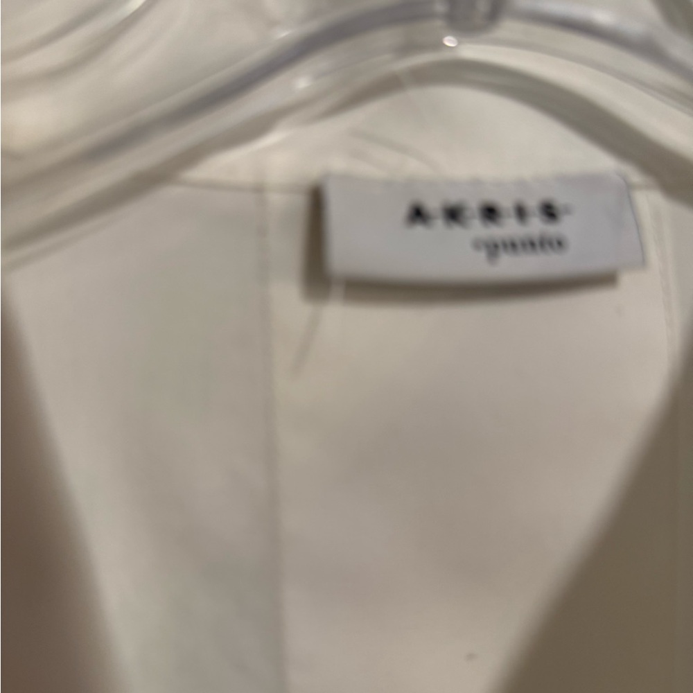 Akris Punto White and Black Graphic Cotton Button-Up Shirt, Size 14 - Picture 4 of 9